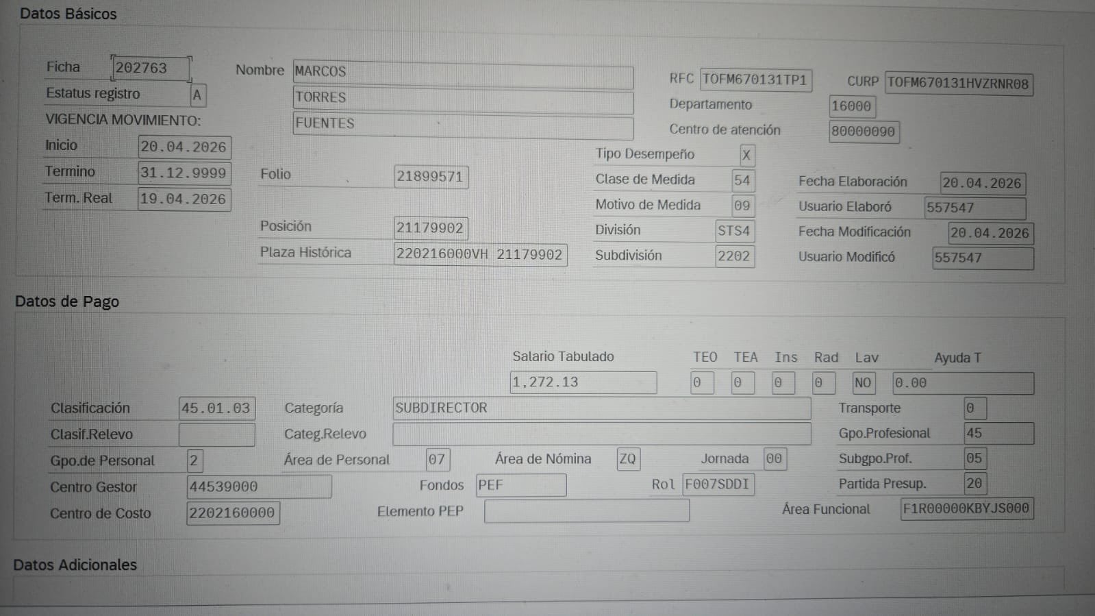 Marcos Torres Fuentes es despedido de Pemex Tabasco.
