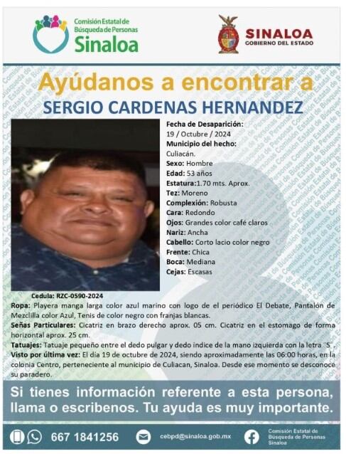Ficha de búsqueda Sergio Cárdenas Hernández