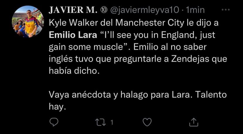 Kyle Walker le dio el visto bueno a Emilio Lara.