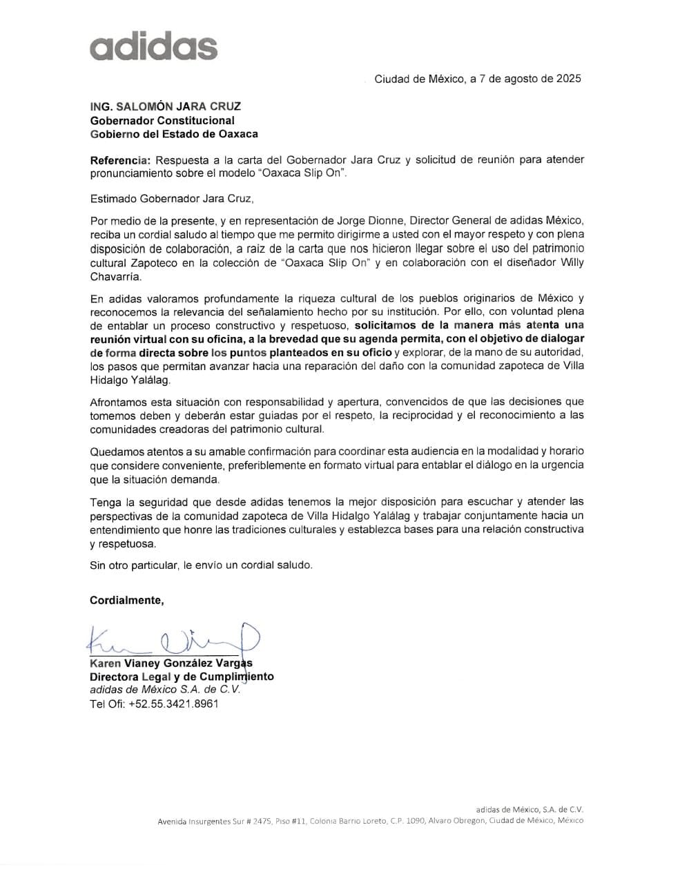 Salomón Jara exige que Adidas y Willy Chavarría suspendan campaña de Oaxaca Slip On; esto respondió la marca