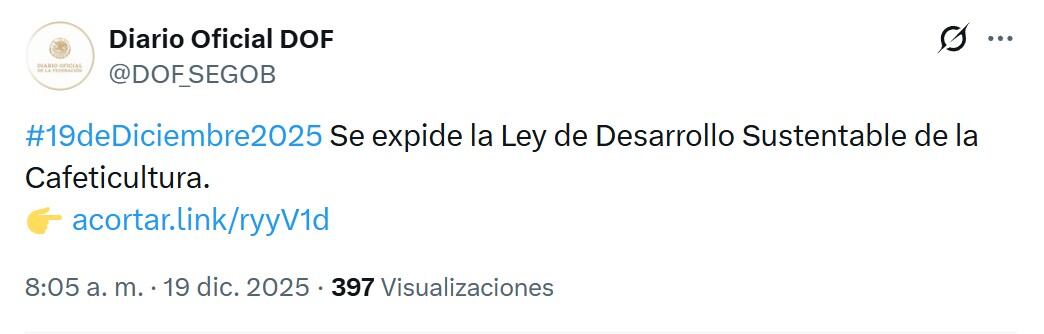 Nueva ley cafetalera: en qué consiste