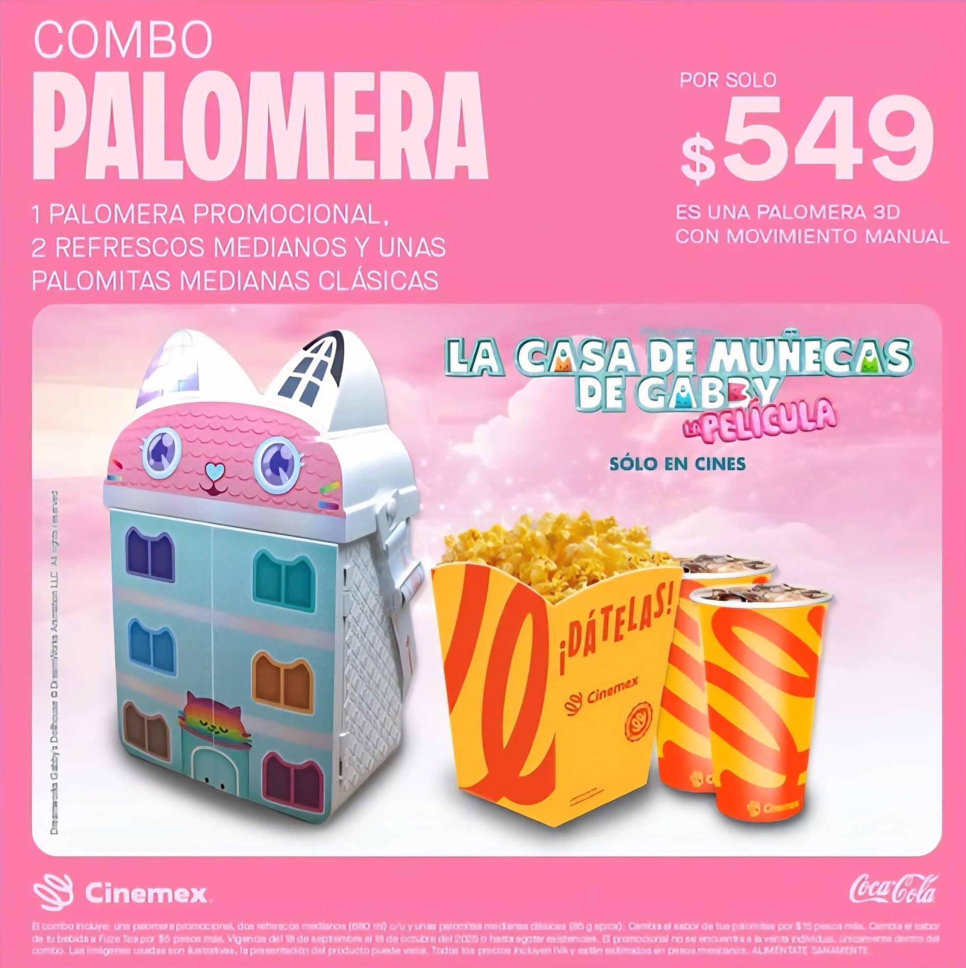 Combo La casa de muñecas de Gabby en Cinemex