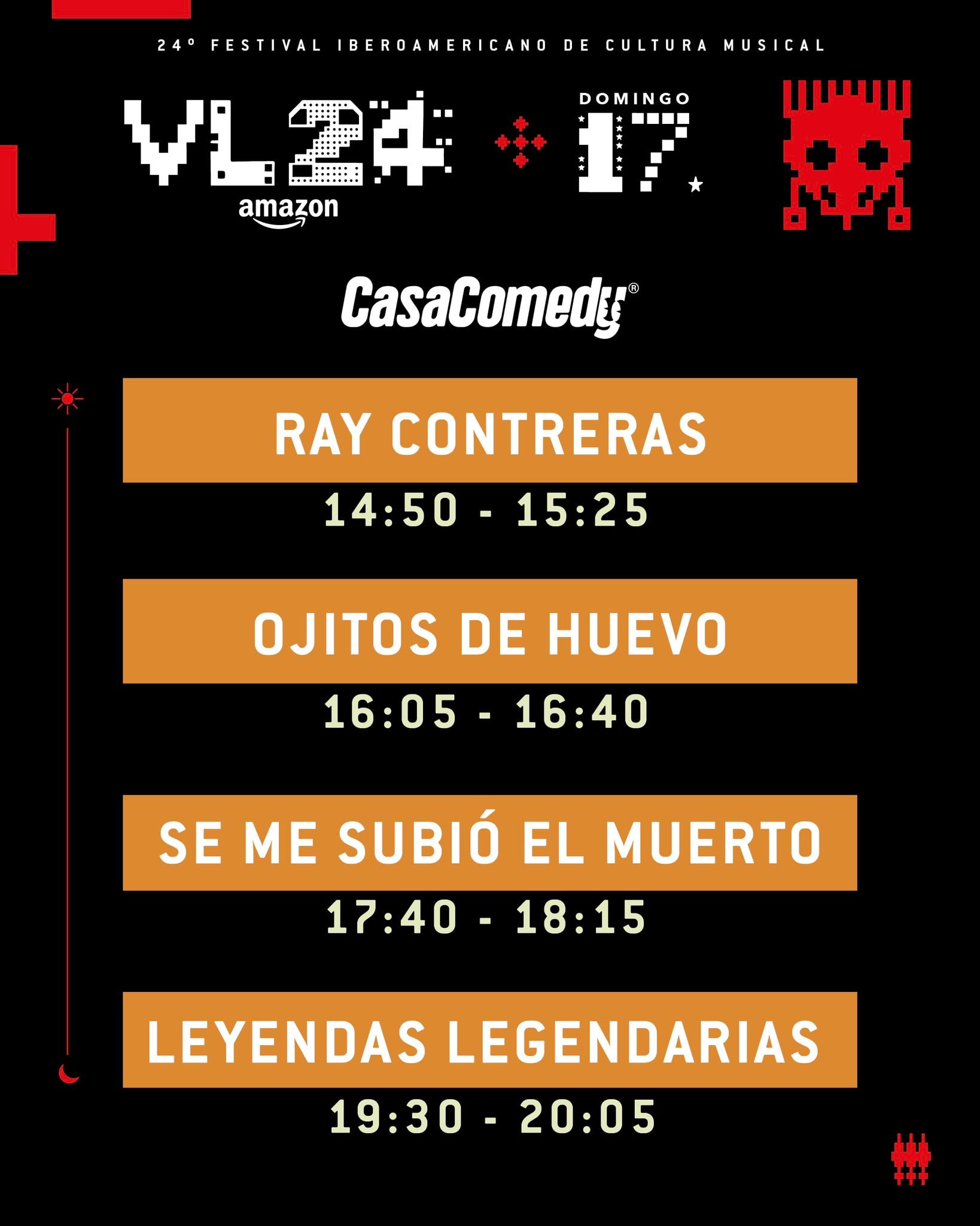 Vive Latino 2024: Artistas y horario para los escenarios Casa Comedy, Amazon Music, Amazon, Telcel, Little Caesars y Carpa Intolerante del 16 y 17 de marzo