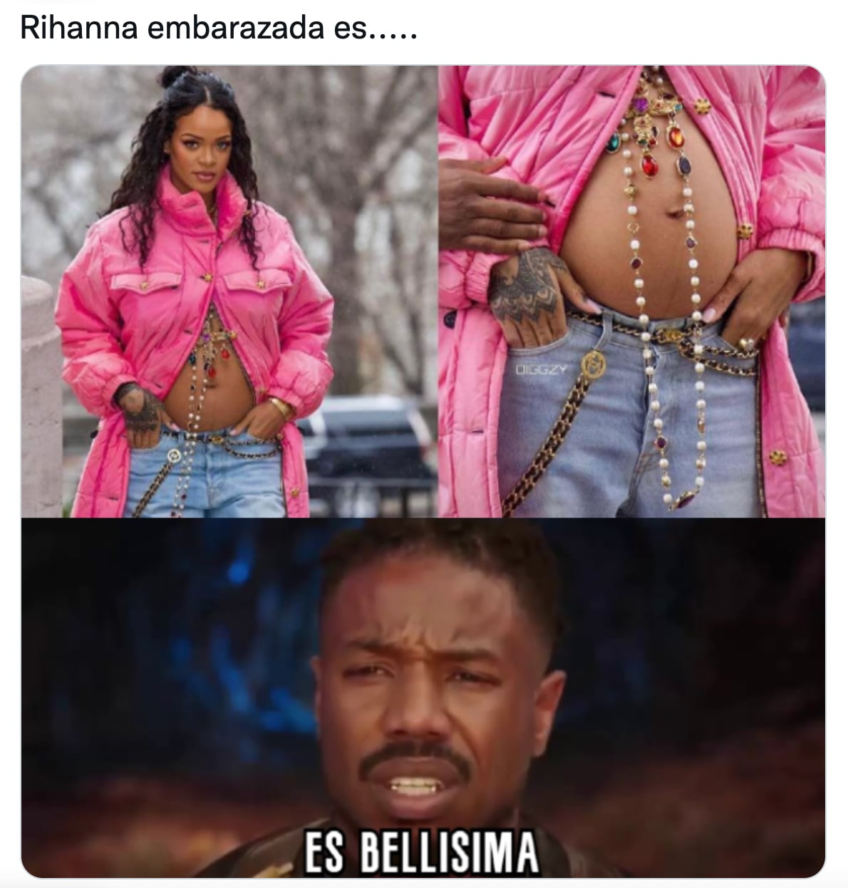 Meme sobre el embarazo de Rihanna
