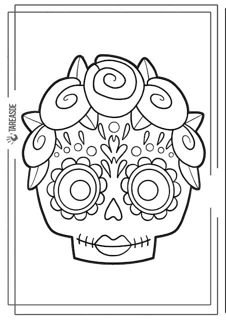 Dibujos de calaverita de azúcar para colorear por el Día de Muertos