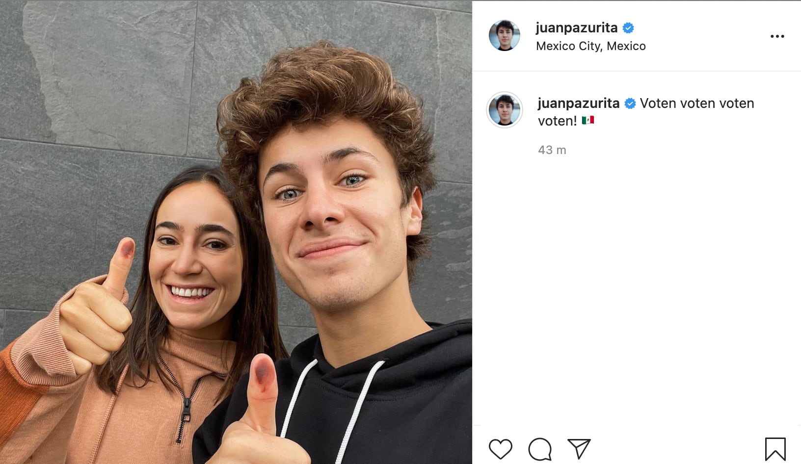 Juanpa Zurita acude a votar