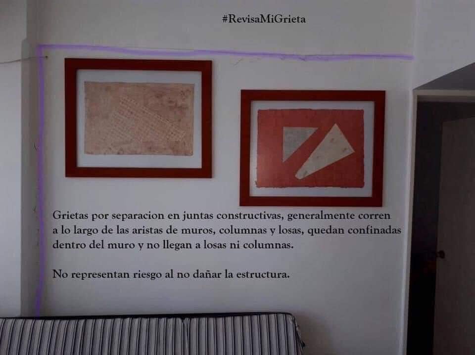Grieta por separación de junta constructiva