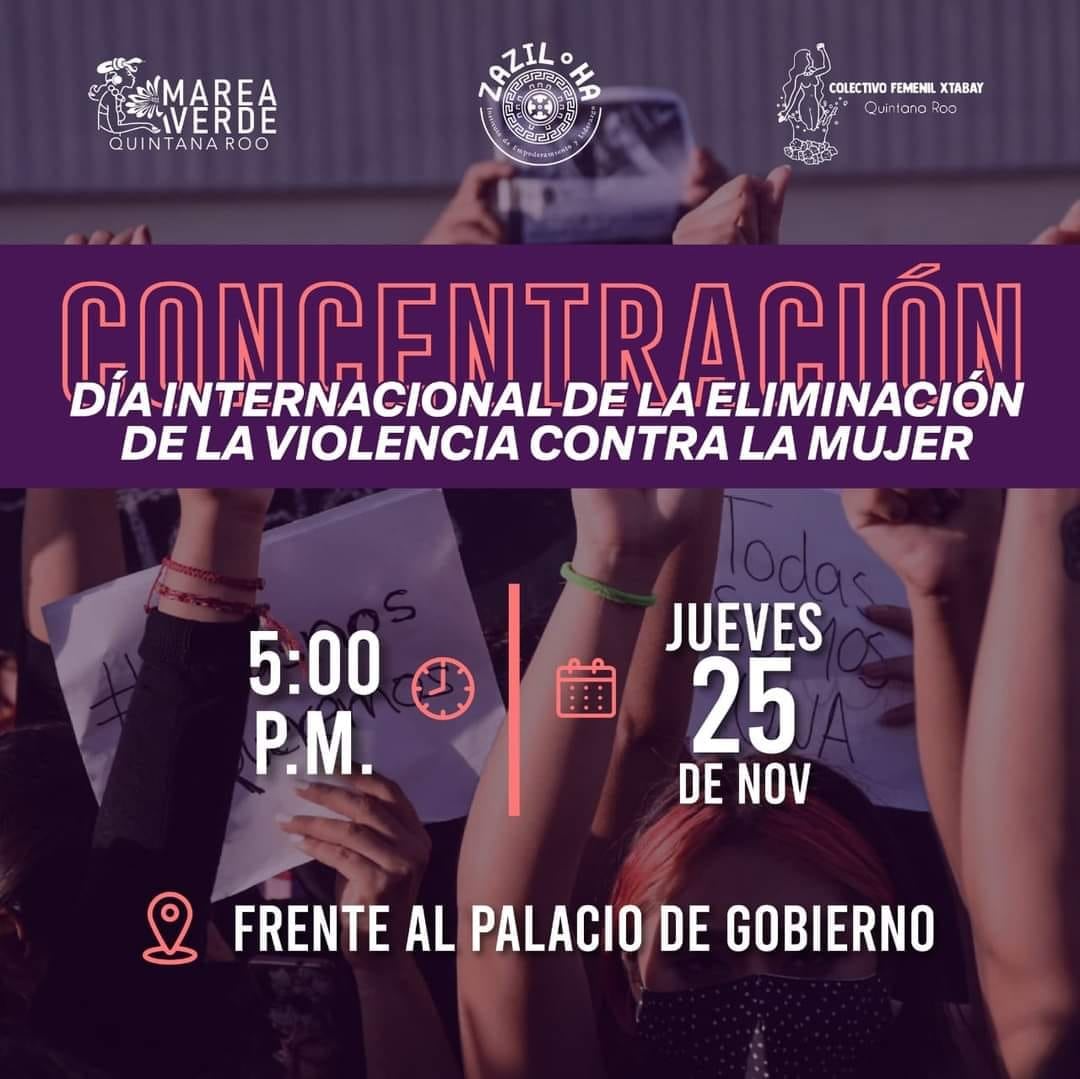 Protesta en Quintana Roo este 25N