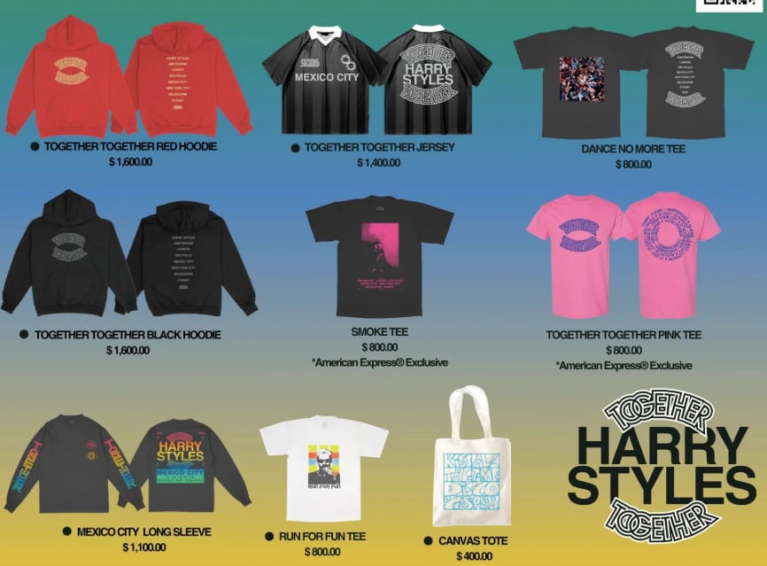 Catálogo Pop-up store de Harry Styles