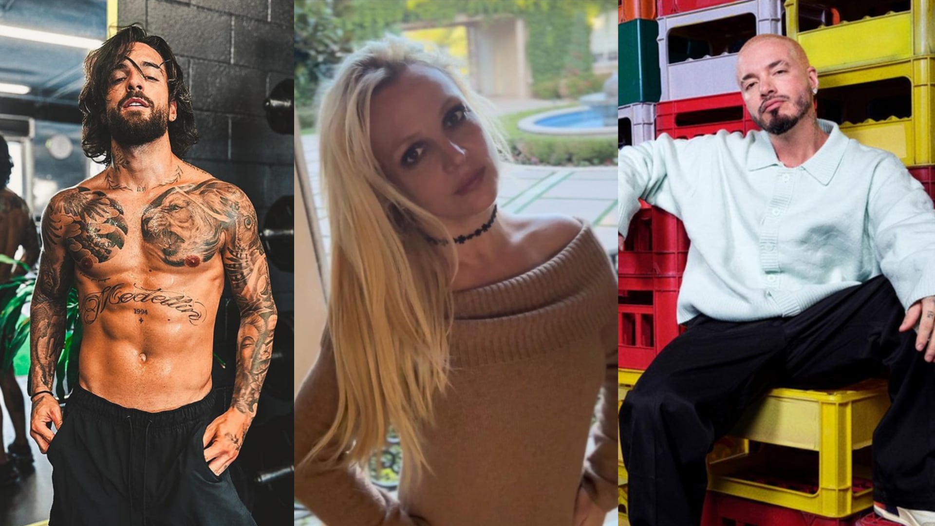La foto de Britney Spears con Maluma y J Balvin tras su polémico baile con cuchillos