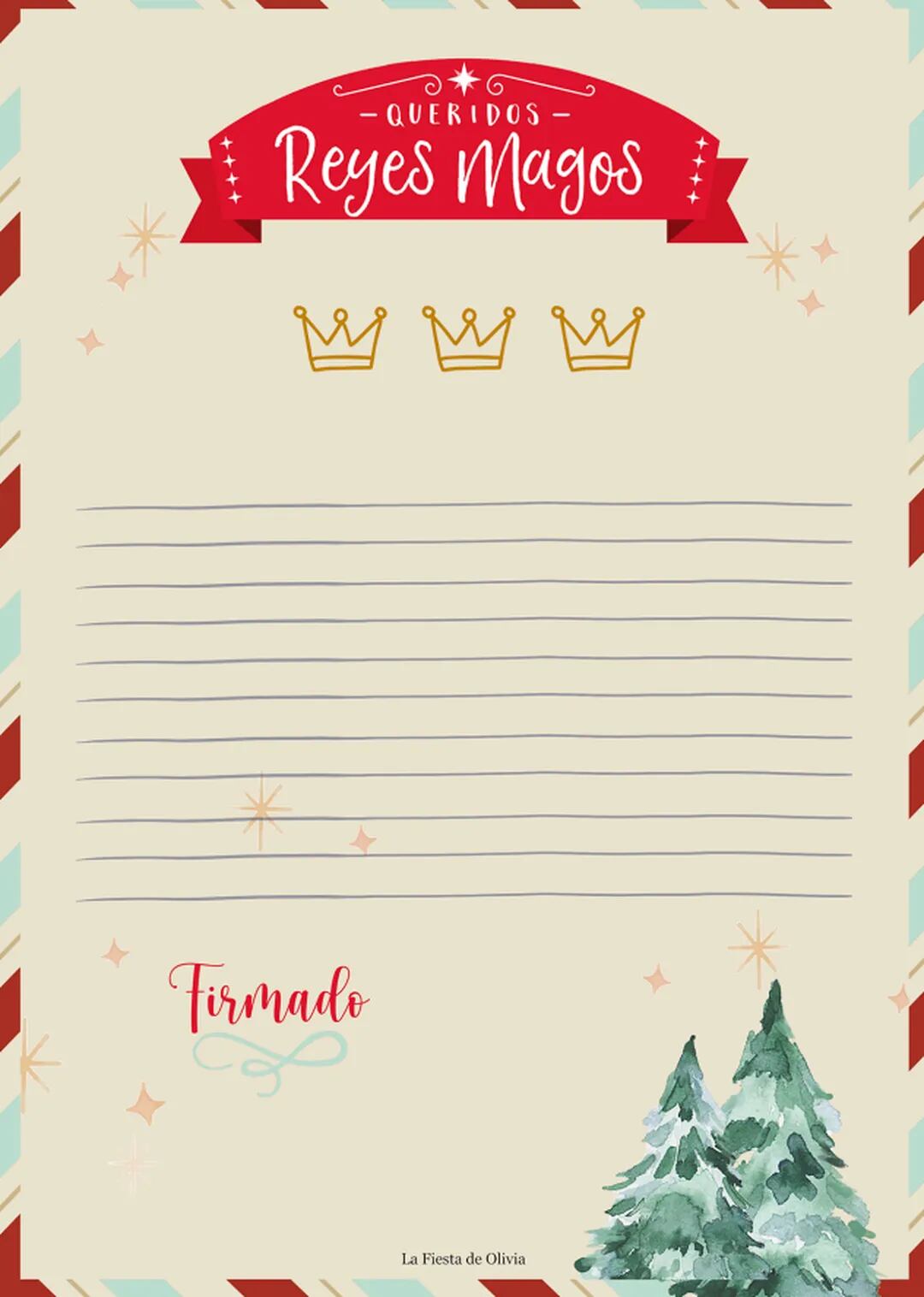 Plantilla para los Reyes Magos a color