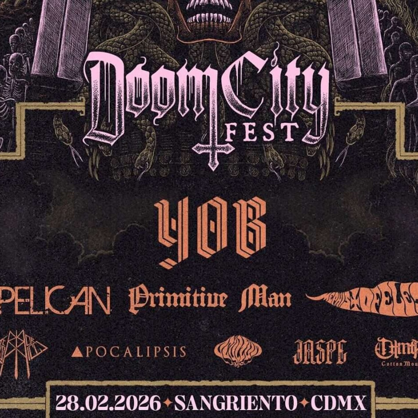 ¿A qué hora termina Doom City Fest 2026 en Sangriento? Horario del 28 de febrero