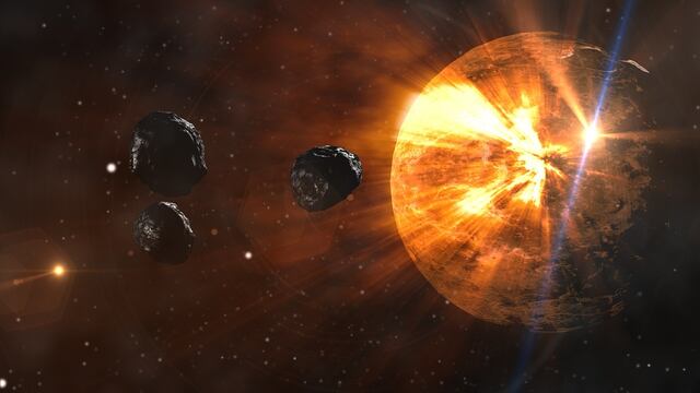 Asteroide impactando en la Tierra