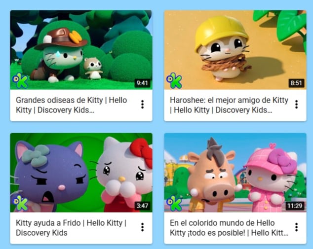 Hello Kitty y Sanrio en YouTube Kids