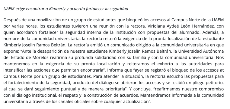 Comunicado de la UAEM