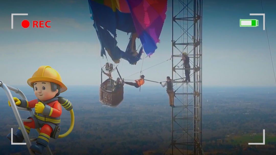 Quedan atrapados a 270 metros en globo aerostático en Texas; así fue el rescate