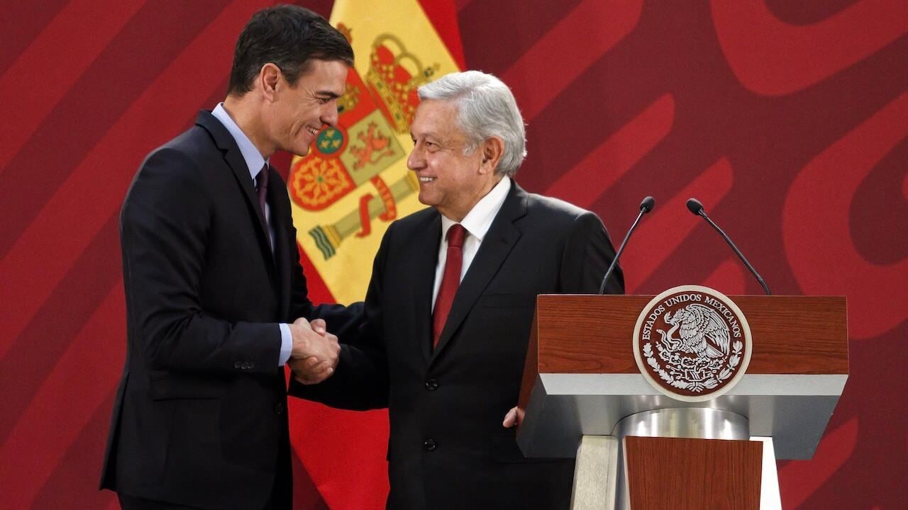 AMLO y Pedro Sánchez, presidente de España