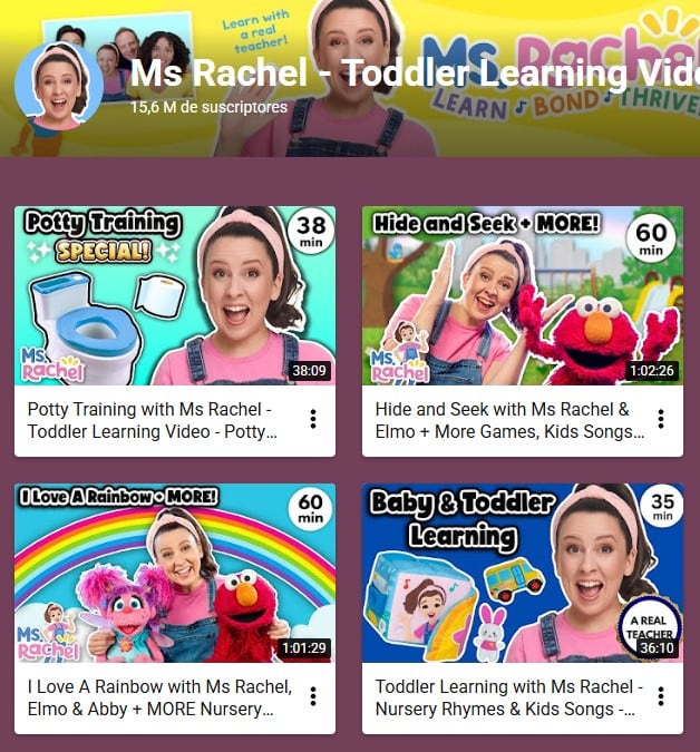 Canales más vistos de YouTube Kids en español