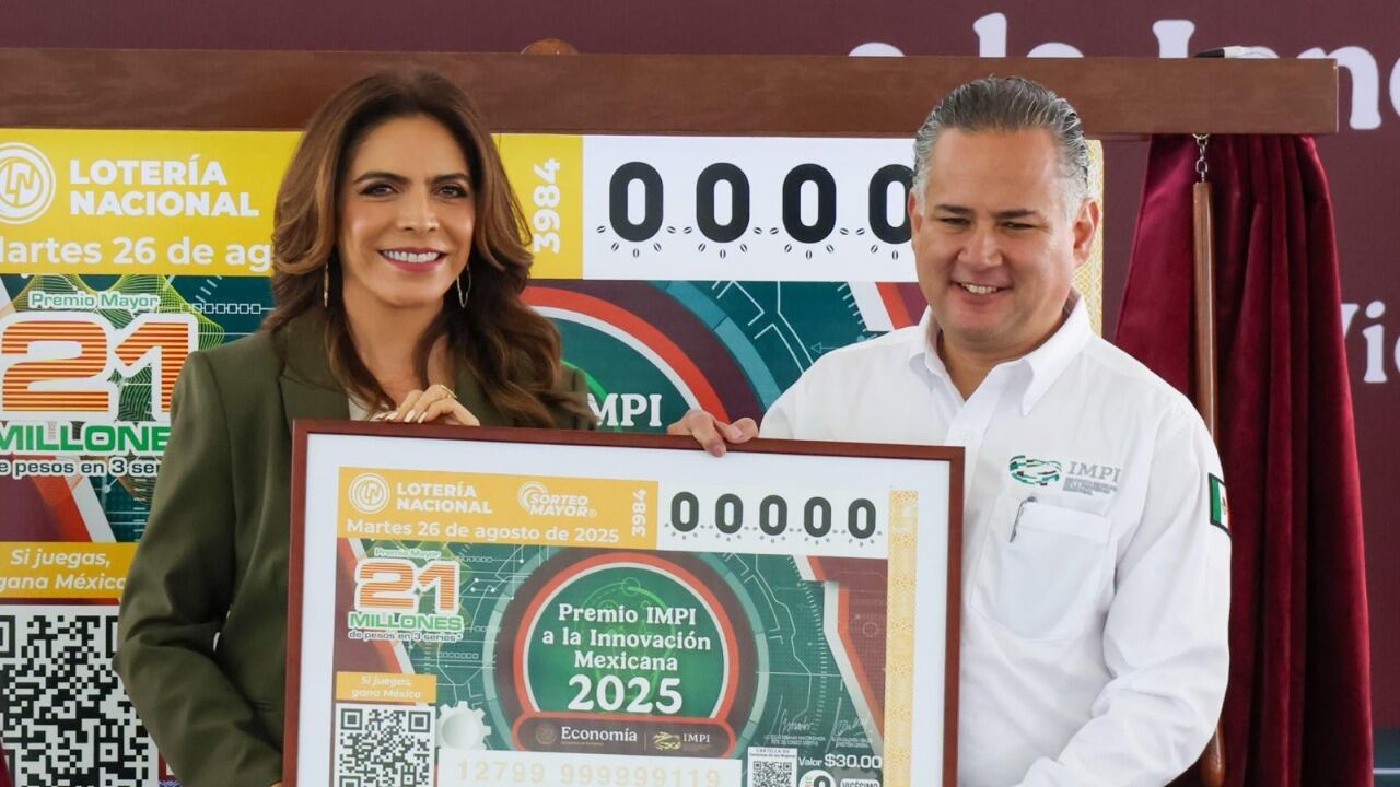 Lotería Nacional reconoce Premio IMPI a la Innovación Mexicana 2025 con billete de Sorteo Mayor No. 3984