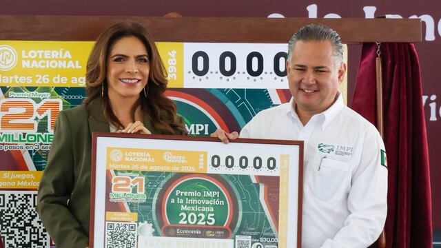 Billete de Lotería Nacional en reconocimiento al Premio IMPI a la Innovación Mexicana 2025
