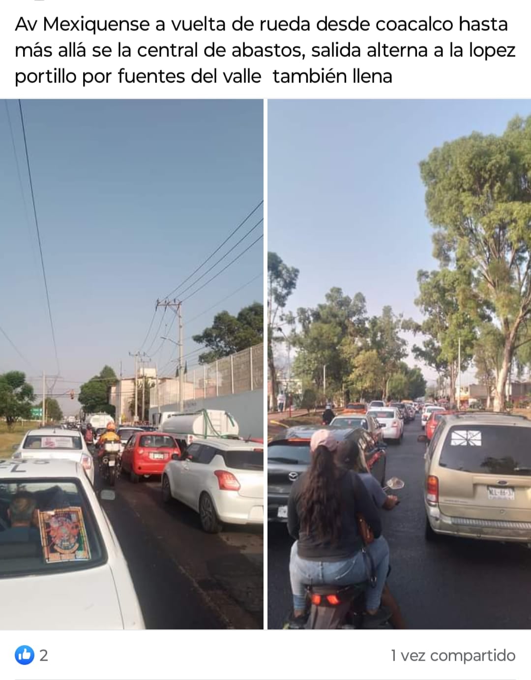 Fuertes inundaciones y afectaciones viales en la vía López Portillo, Estado de México