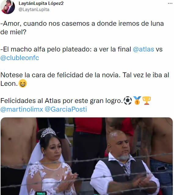 Fans del Atlas FC recién casados