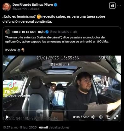 Ricardo Salinas Pliego critica actitud de pasajera en Uber.