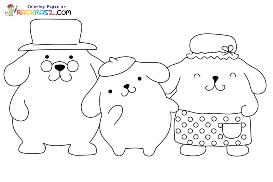 16 dibujos de Pompompurin personaje de sanrio y amigo de Hello Kitty