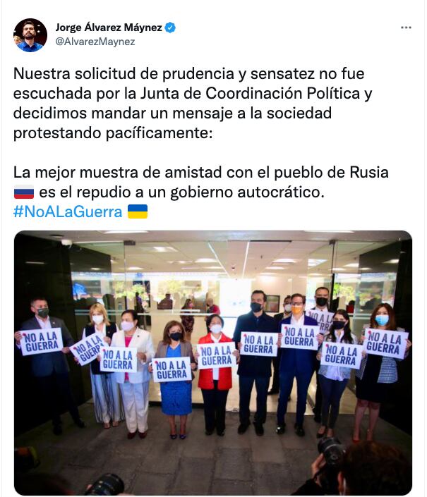 Protesta pacifica en contra del Grupo de Amistad México-Rusia