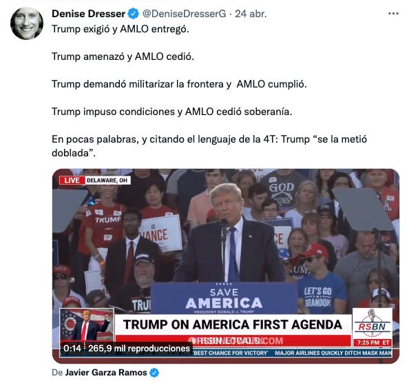 Denise Dresser dice que Trump "se la metió doblada" a AMLO