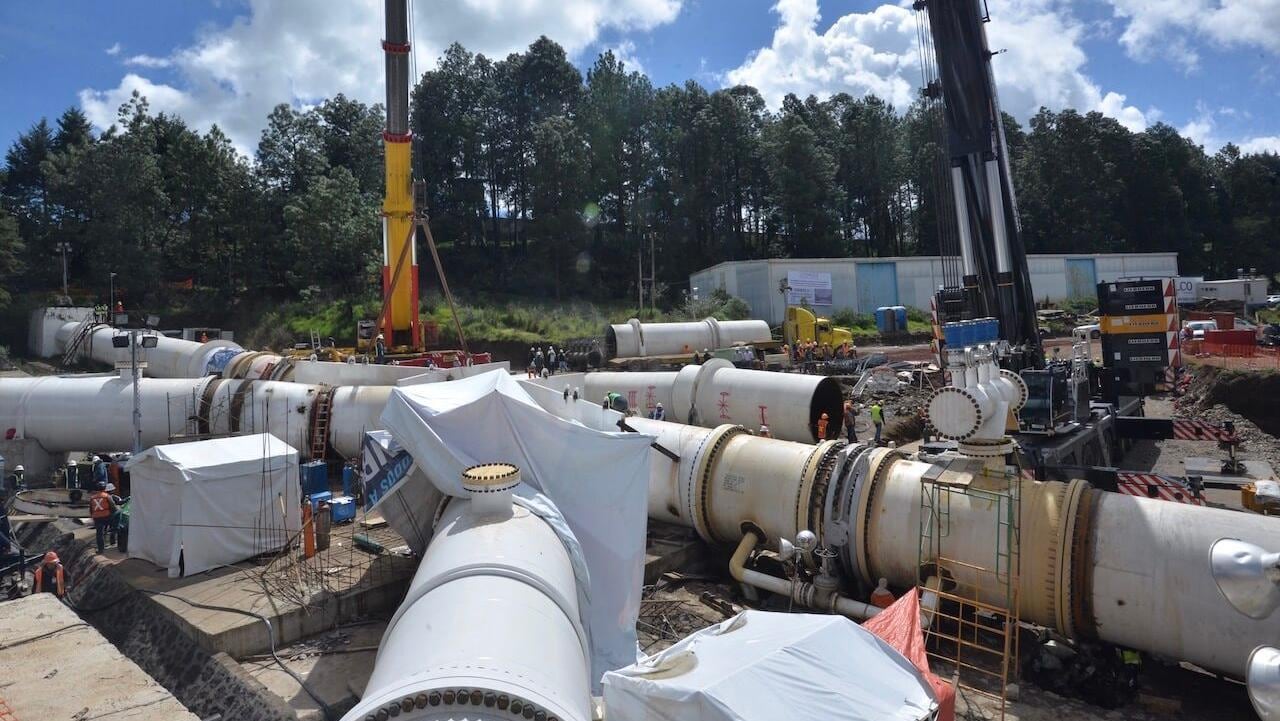 Trabajos de reparación del sistema Cutzamala en noviembre de 2018.