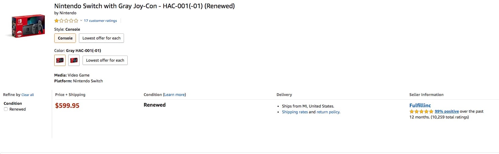 Reventa Nintendo Switch