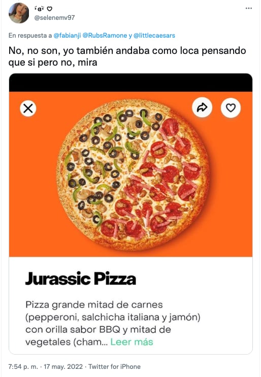 Usuarios de internet hablan de la Dinopizza de Little Caesars