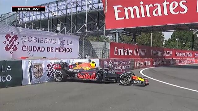 Checo Pérez choca en la F1 en México