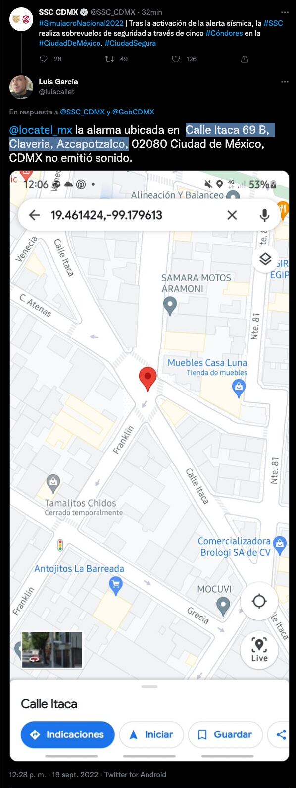 Reportan que alarma no sonó en Simulacro Nacional 2022