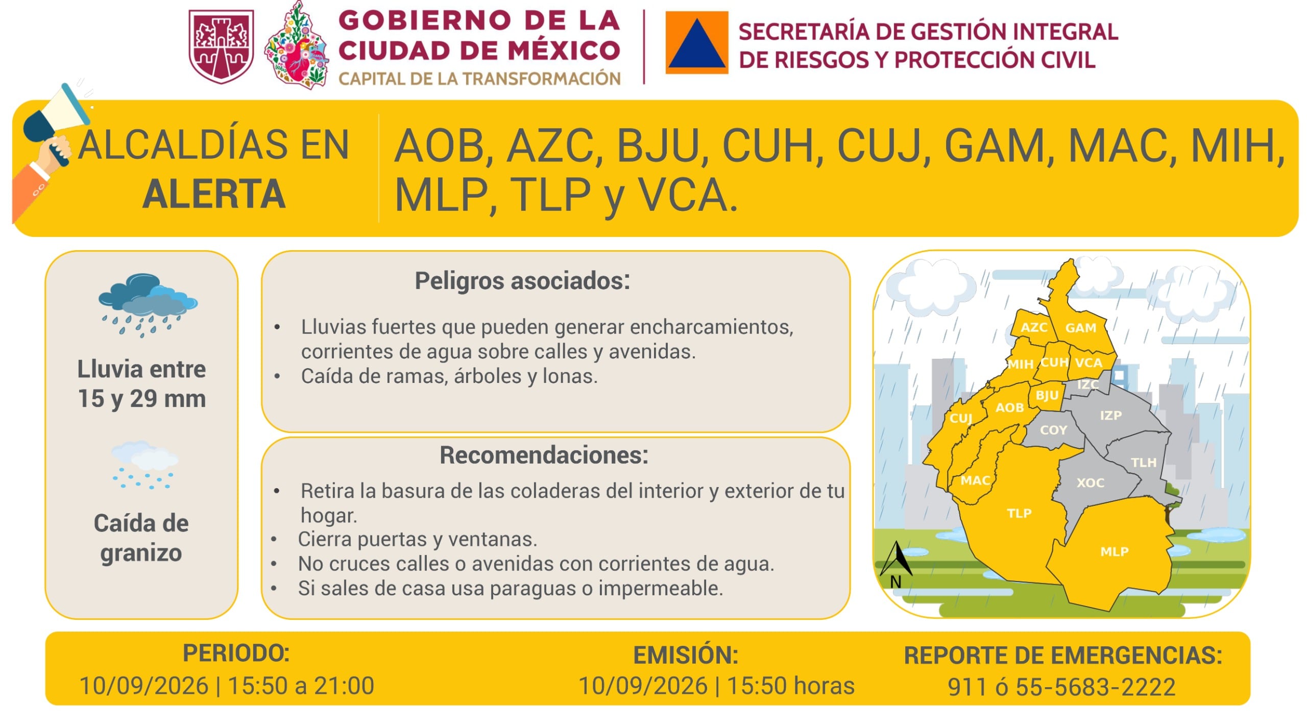 Alerta Amarilla en CDMX