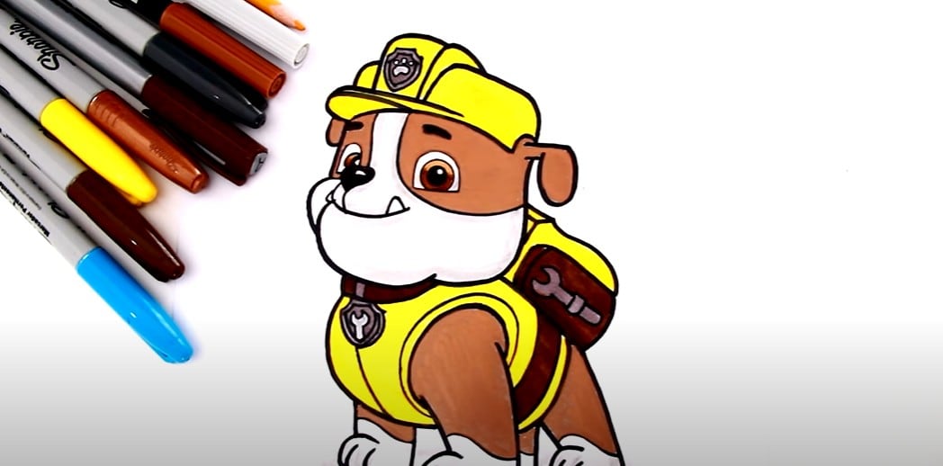 Dibujar a Rubble de Paw Patrol