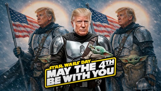 Trump y Grogu aparecen en publicación de la Casa Blanca por Star Wars