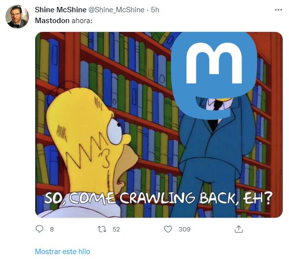 Meme por la propuesta de dejar Twitter e irse a Mastodon