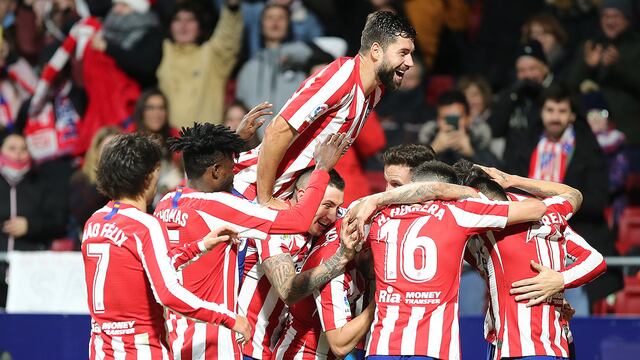 Los colchoneros celebra el triunfo en el Metropolitano