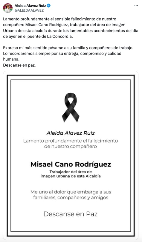Aleida Alavez expresa sus condolencias por muerte de Misael Cano