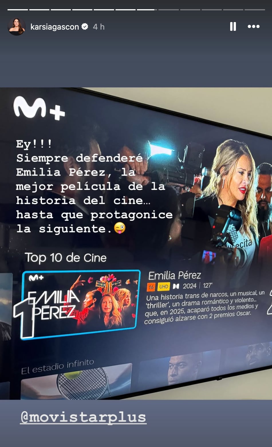 Karla Sofía Gascón cree que sólo ella podrá superar a Emilia Pérez