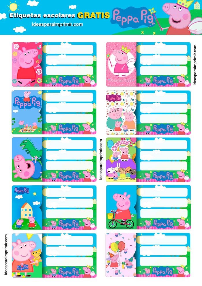 Etiquetas escolares para imprimir de Peppa Pig: 5 bonitas plantillas para el regreso a clases 2024