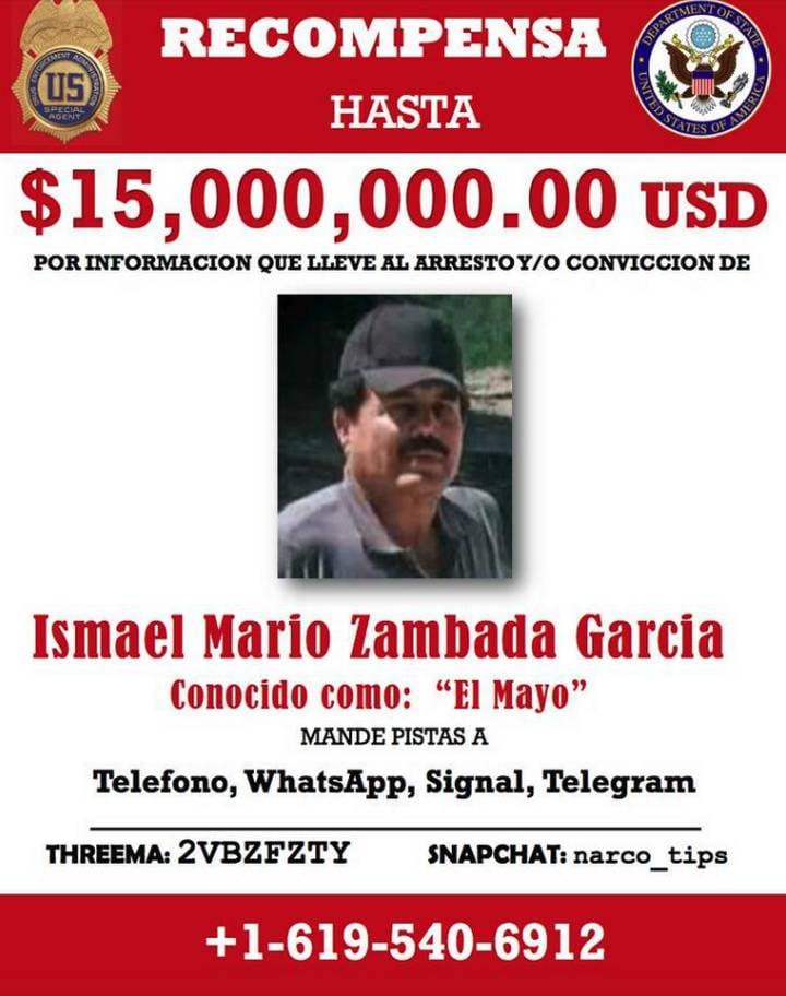 Recompensa por Ismael "el Mayo" Zambada