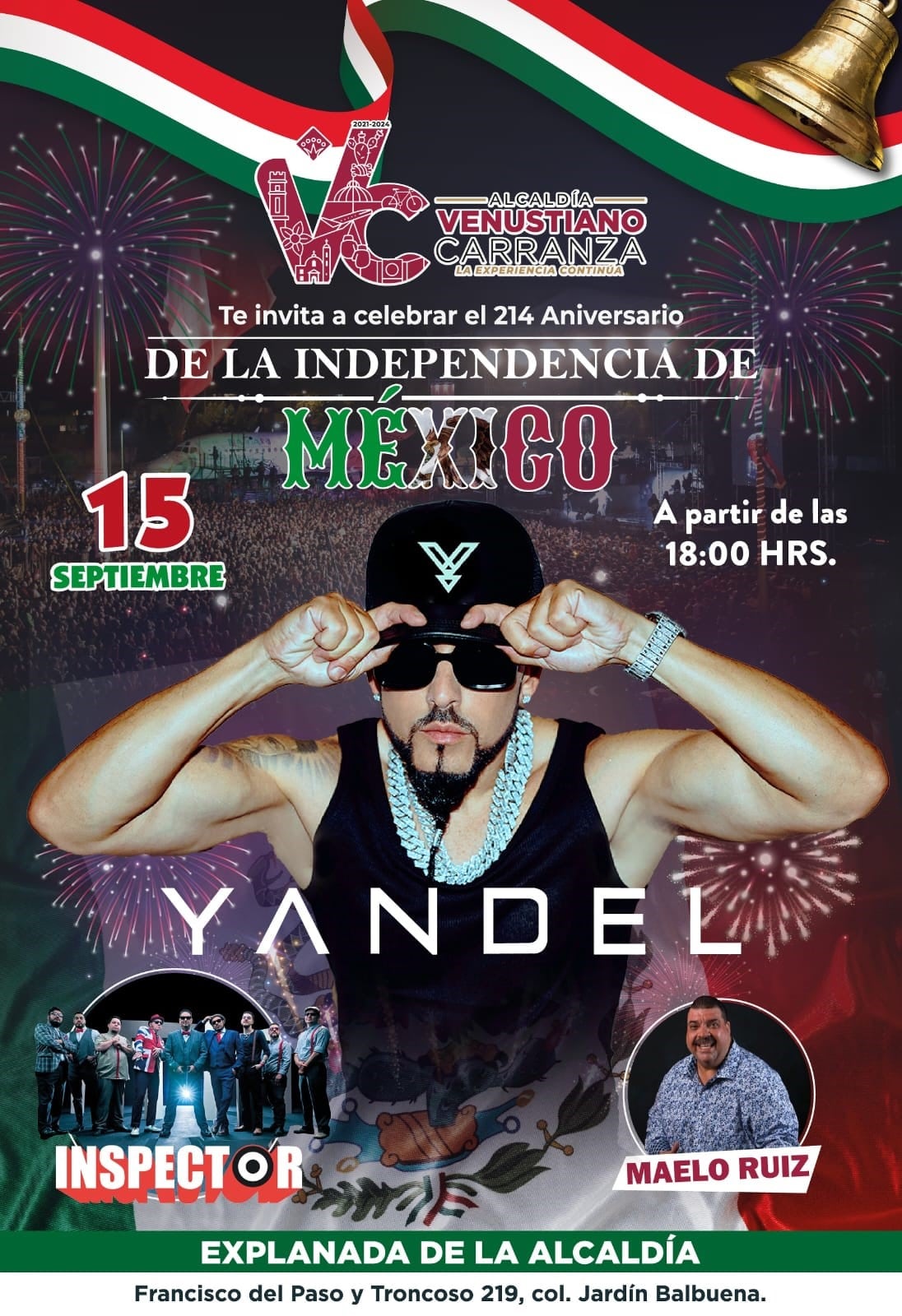 Yandel en la alcaldía Venustiano Carranza de CDMX