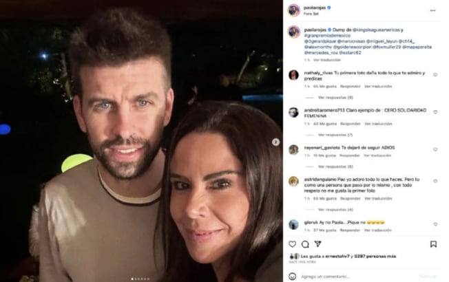Paola Rojas se fotografía junto a Gerard Piqué