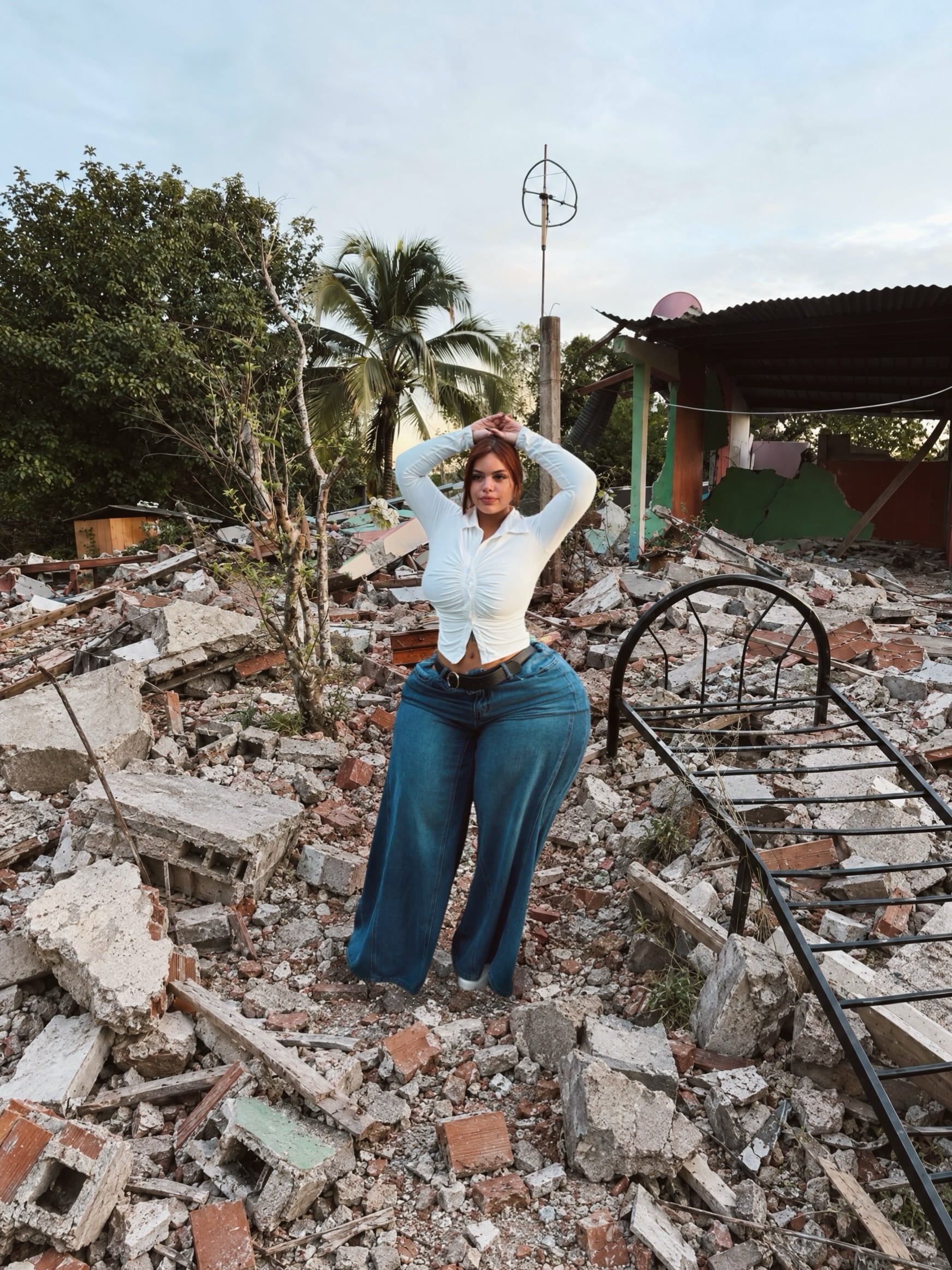 Fotos de Gracie Bon entre los escombros en Panamá desatan indignación en redes