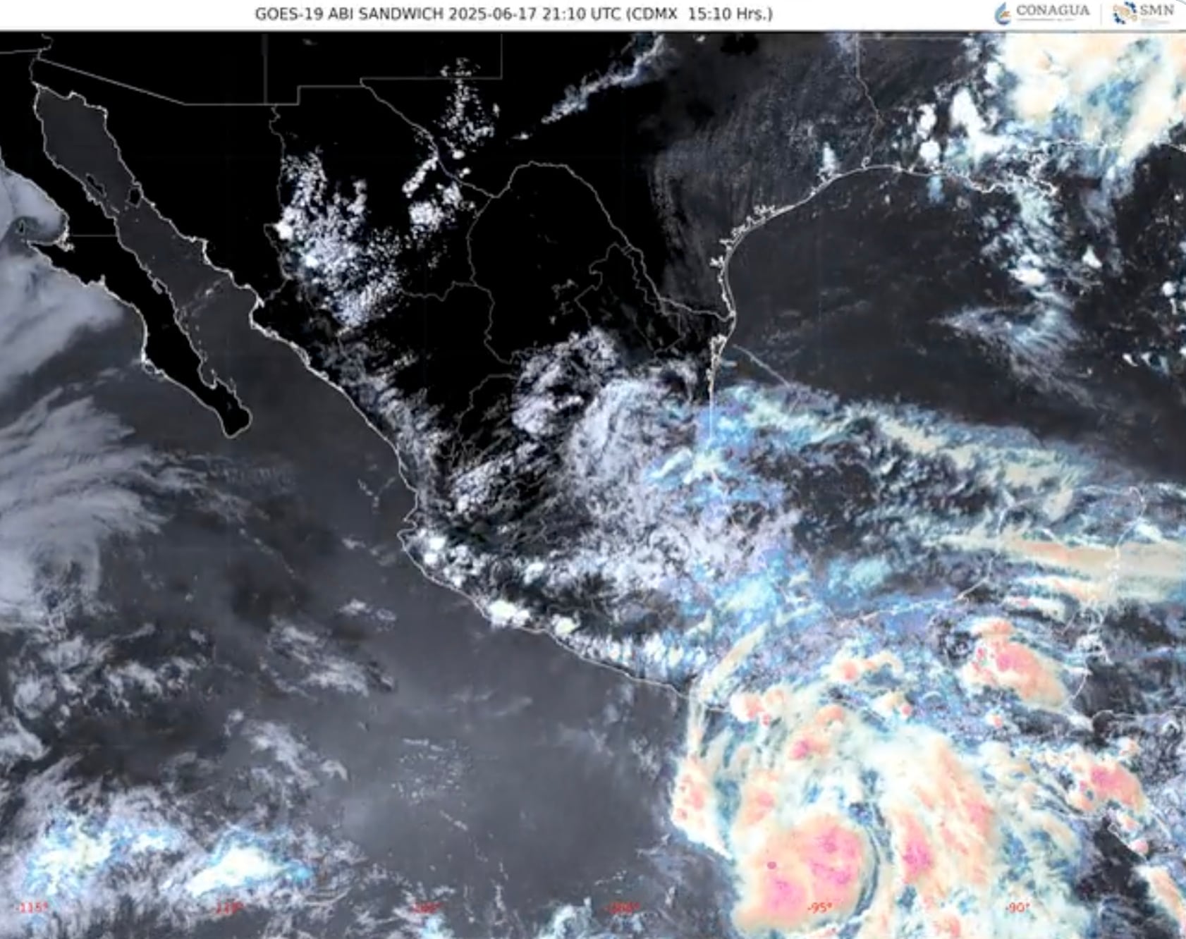 Tormenta tropical Erick hoy 17 de junio