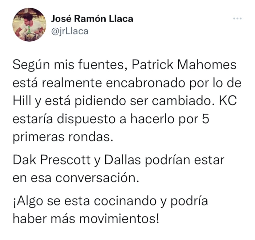 Rumores indican que Patrick Mahomes habría pedido su salida de los Kansas City Chiefs tras la salida de Tyreek Hill.