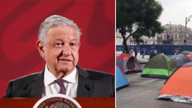 El presidente López Obrador y las casas de campaña de FRENAA